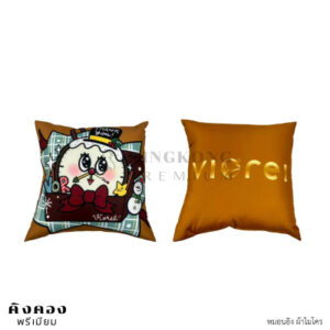 หมอนอิงพรีเมี่ยม พิมพ์ลายโลโก้ (VIEREI)